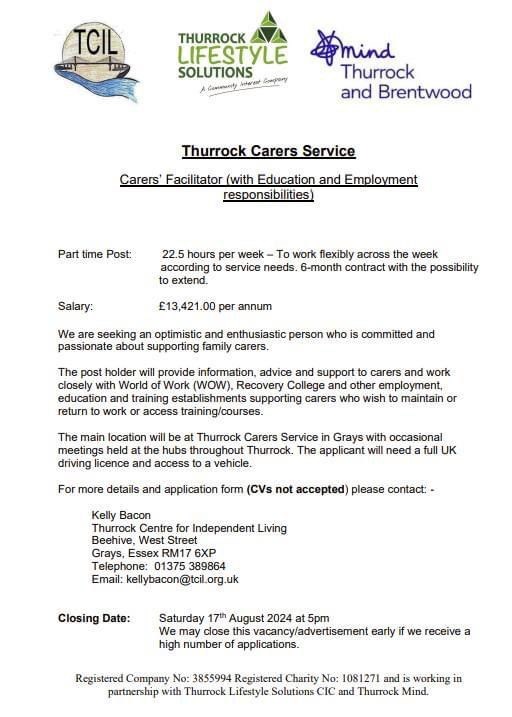 Carers Facilitator Vacancy